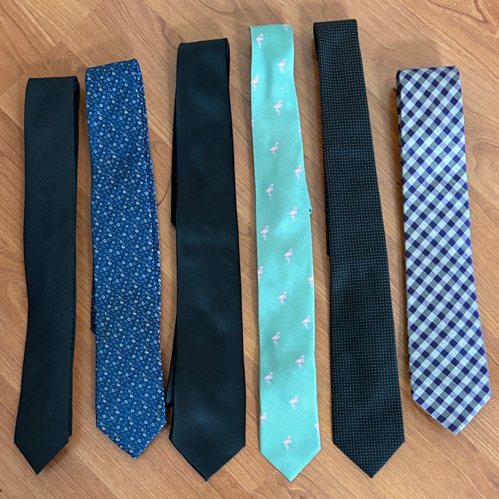 Men's Tie Bundle of 6 - J. Crew, Calvin Klein, Perry Ellis etc.